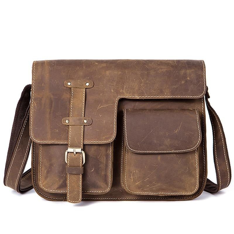 Herre Kofferter Luksus Eksotisk Skinn Vintage Flap Crossbody Koffert - Kaffe