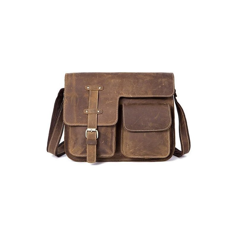 Herre Kofferter Luksus Eksotisk Skinn Vintage Flap Crossbody Koffert - Kaffe