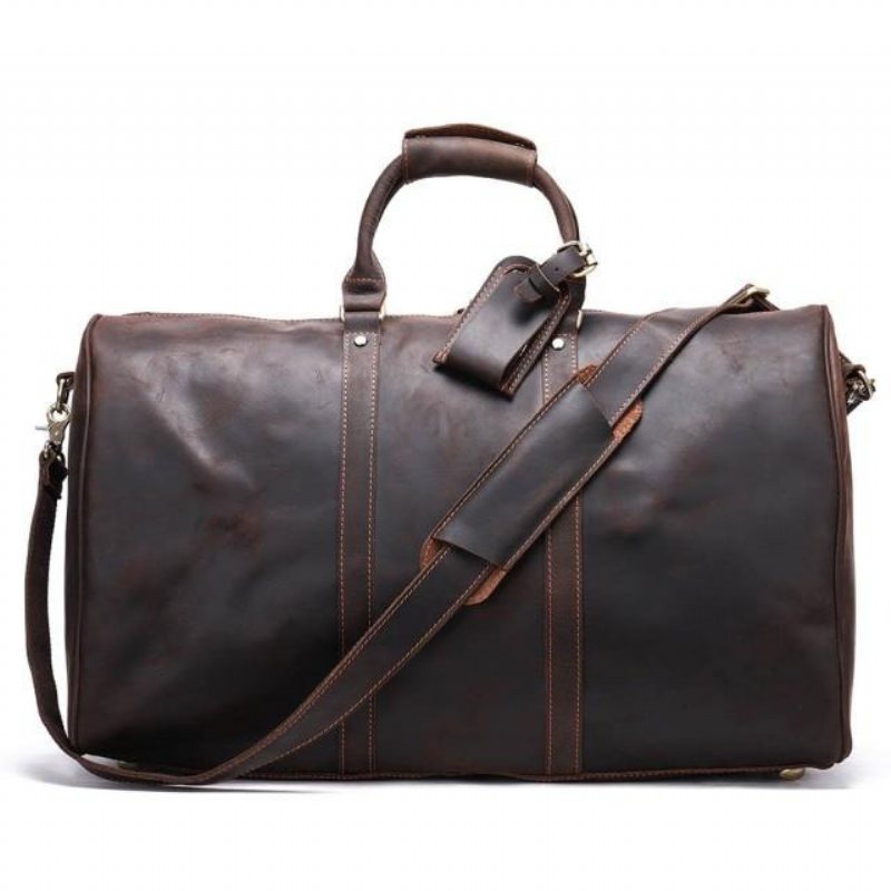 Herre Kofferter Luxury Leather Travel Briefcase Bag - Kaffe 2