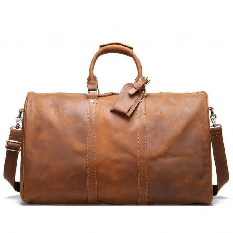 Herre Kofferter Luxury Leather Travel Briefcase Bag - Brun