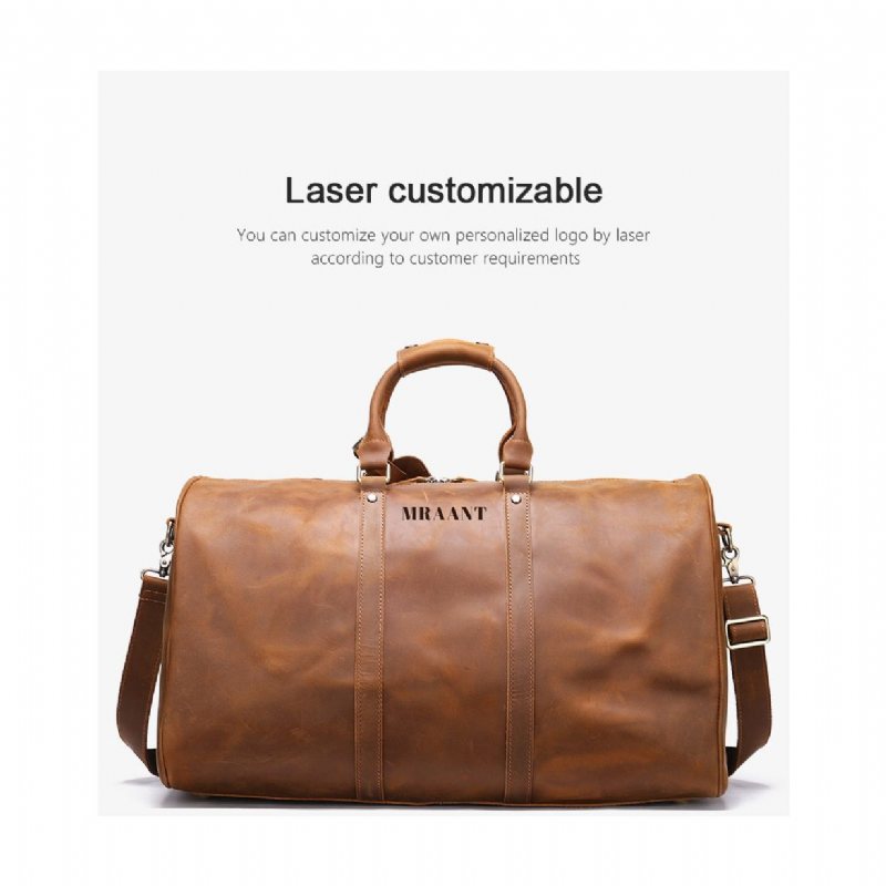 Herre Kofferter Luxury Leather Travel Briefcase Bag - Brun