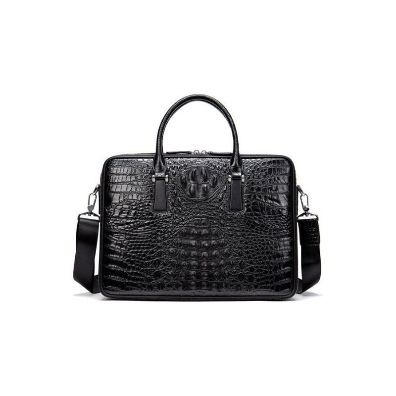 Herre Kofferter Utsøkt Crocodile Leather Laptop Office Handbag