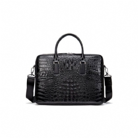 Herre Kofferter Utsøkt Crocodile Leather Laptop Office Handbag