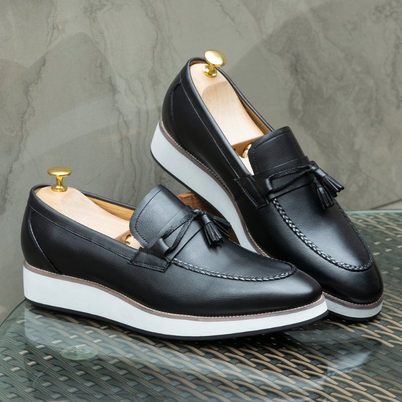 Herre Loafers Elegant Leather - Svart