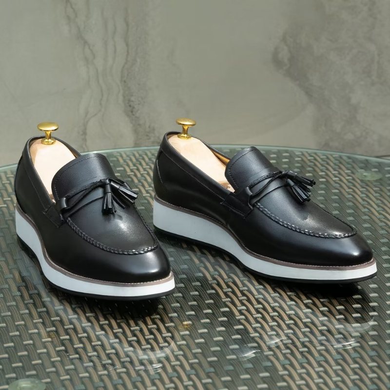 Herre Loafers Elegant Leather - Svart