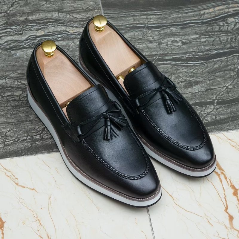 Herre Loafers Elegant Leather - Svart