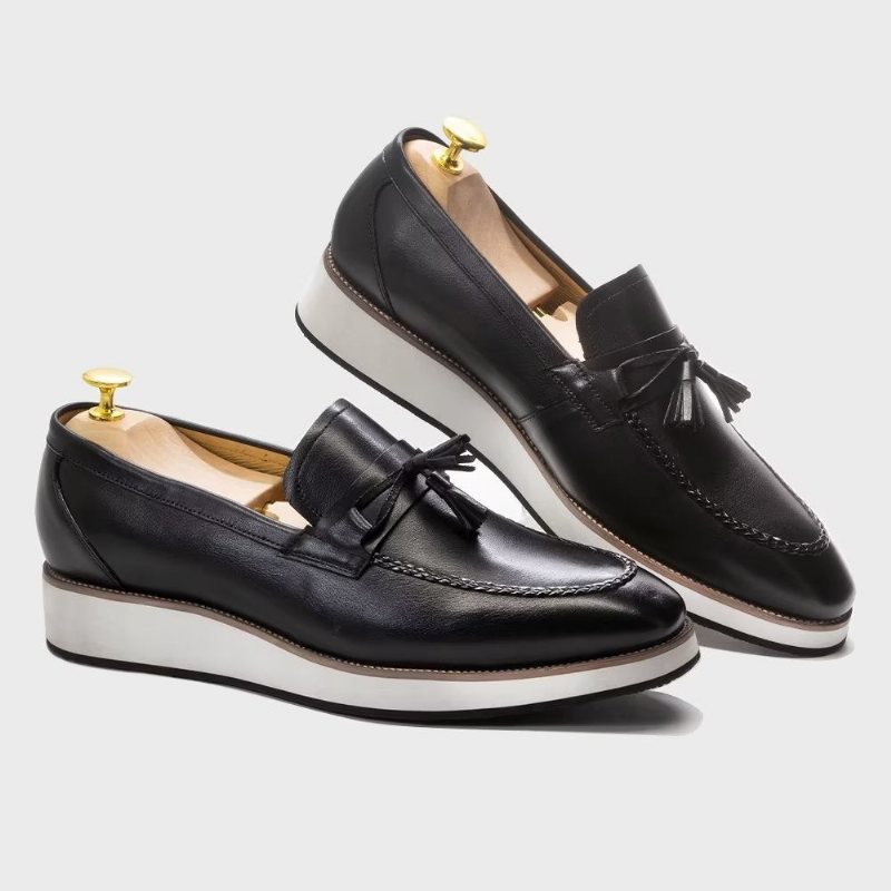 Herre Loafers Elegant Leather - Svart