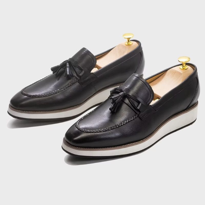 Herre Loafers Elegant Leather - Svart