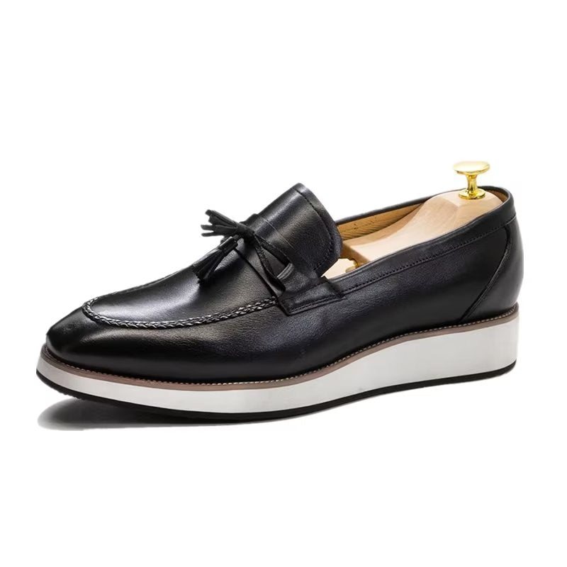 Herre Loafers Elegant Leather - Svart