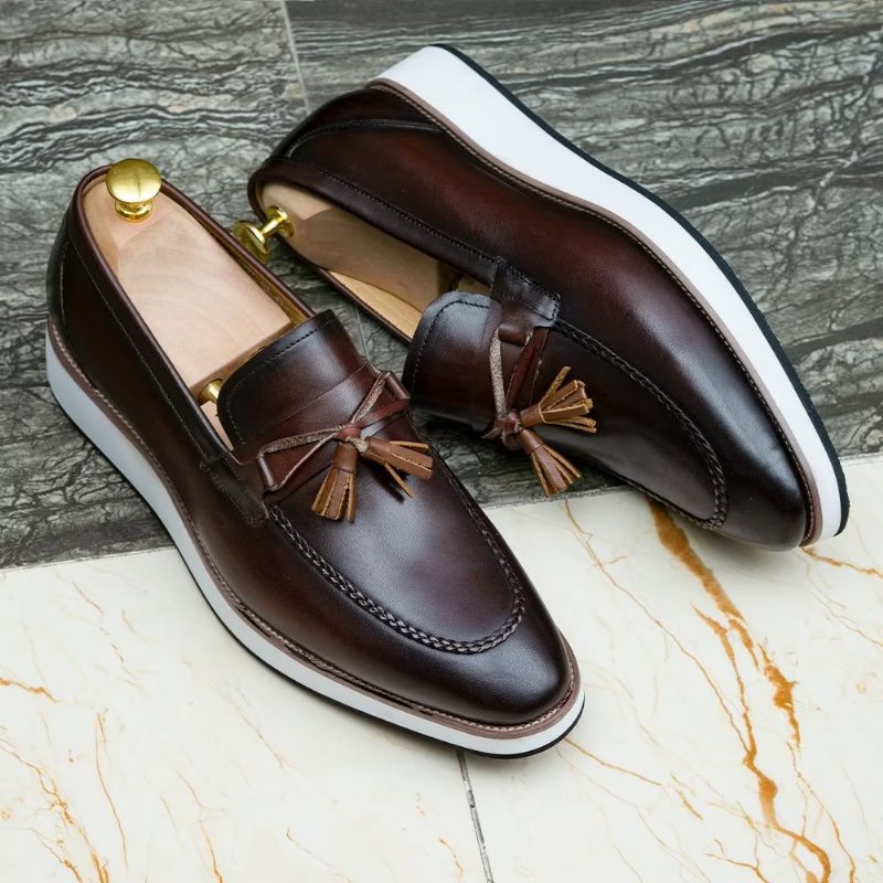 Herre Loafers Elegant Leather - Kaffe