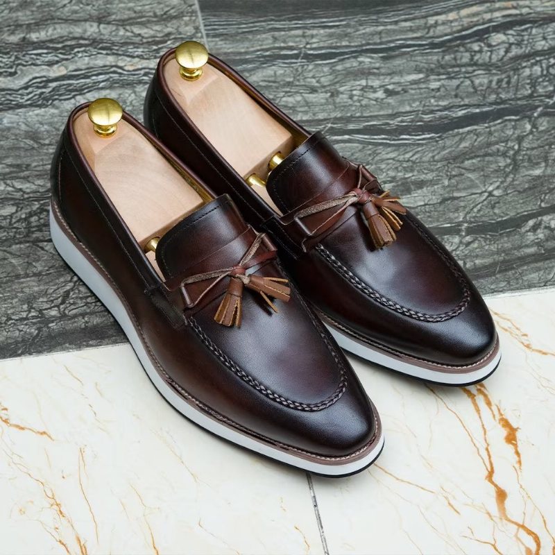 Herre Loafers Elegant Leather - Kaffe