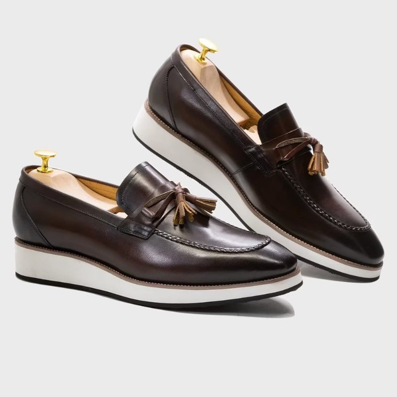 Herre Loafers Elegant Leather - Kaffe