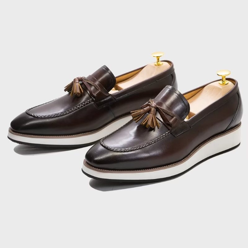 Herre Loafers Elegant Leather - Kaffe