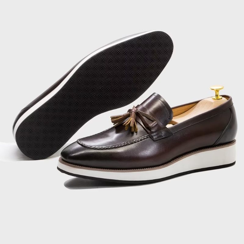 Herre Loafers Elegant Leather - Kaffe