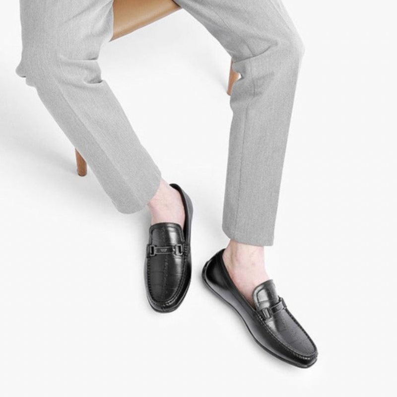 Herre Loafers Luksus Eksotiske Vanntett Slip-on - Svart