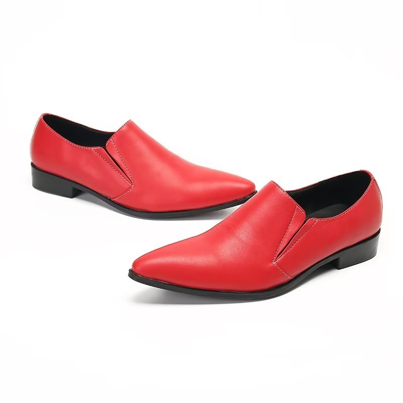 Herre Loafers Luksus Glatt Skinn Elegante Slip-on - Rød