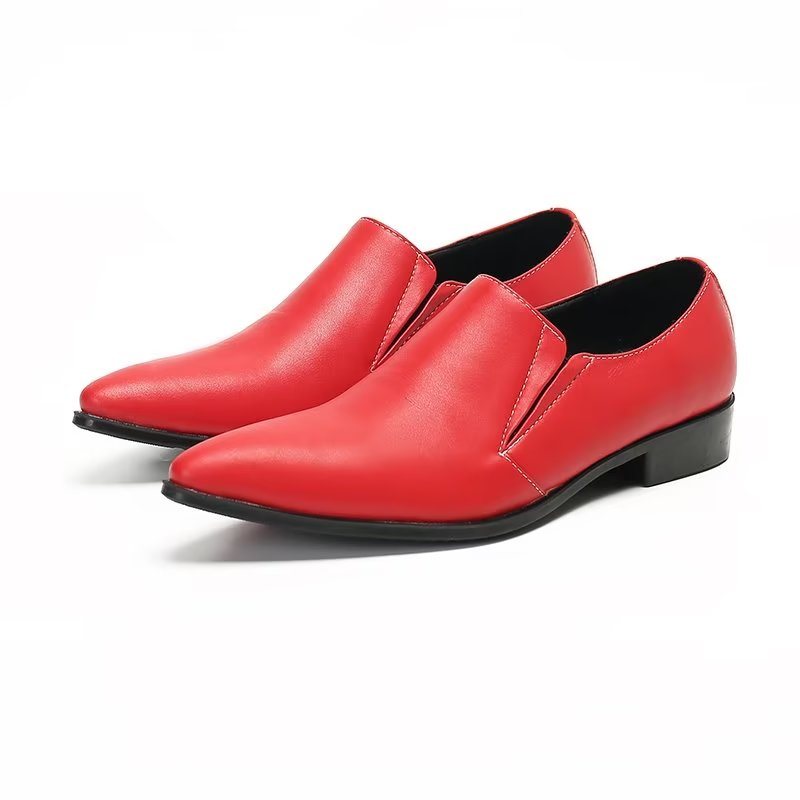 Herre Loafers Luksus Glatt Skinn Elegante Slip-on - Rød