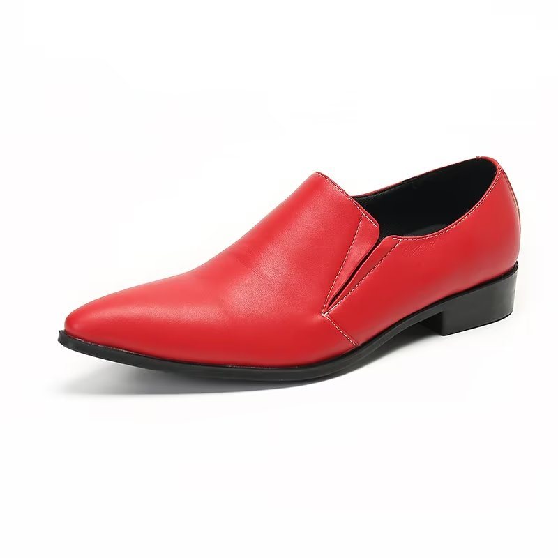 Herre Loafers Luksus Glatt Skinn Elegante Slip-on - Rød