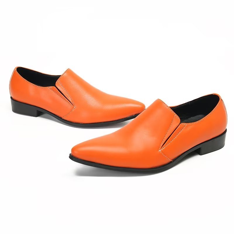 Herre Loafers Luksus Glatt Skinn Elegante Slip-on - Oransje