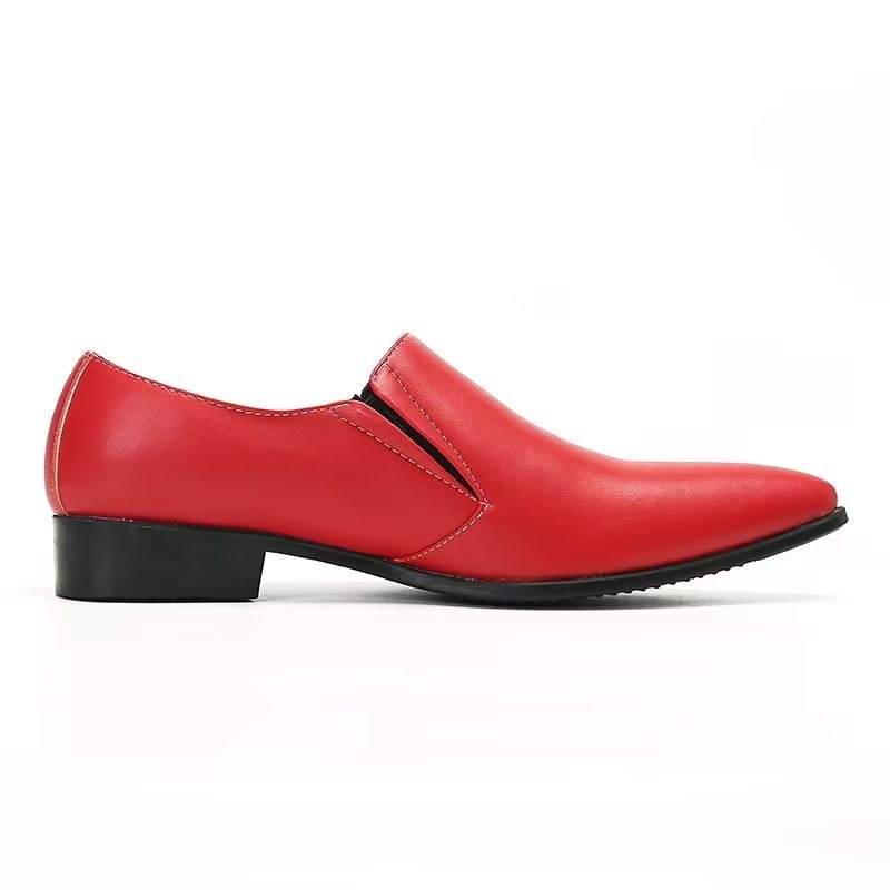 Herre Loafers Luksus Glatt Skinn Elegante Slip-on - Rød