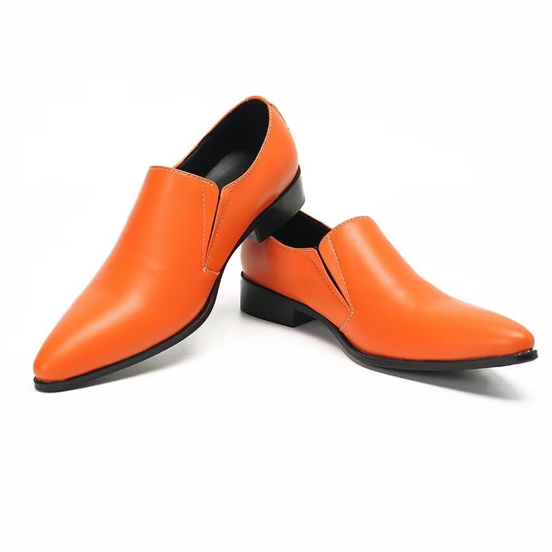 Herre Loafers Luksus Glatt Skinn Elegante Slip-on - Oransje