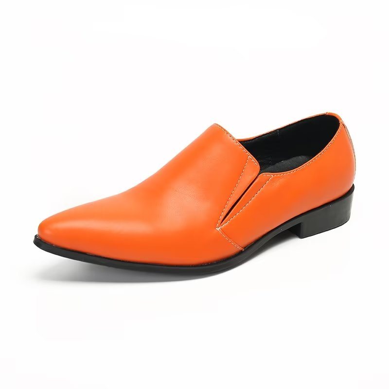 Herre Loafers Luksus Glatt Skinn Elegante Slip-on - Oransje