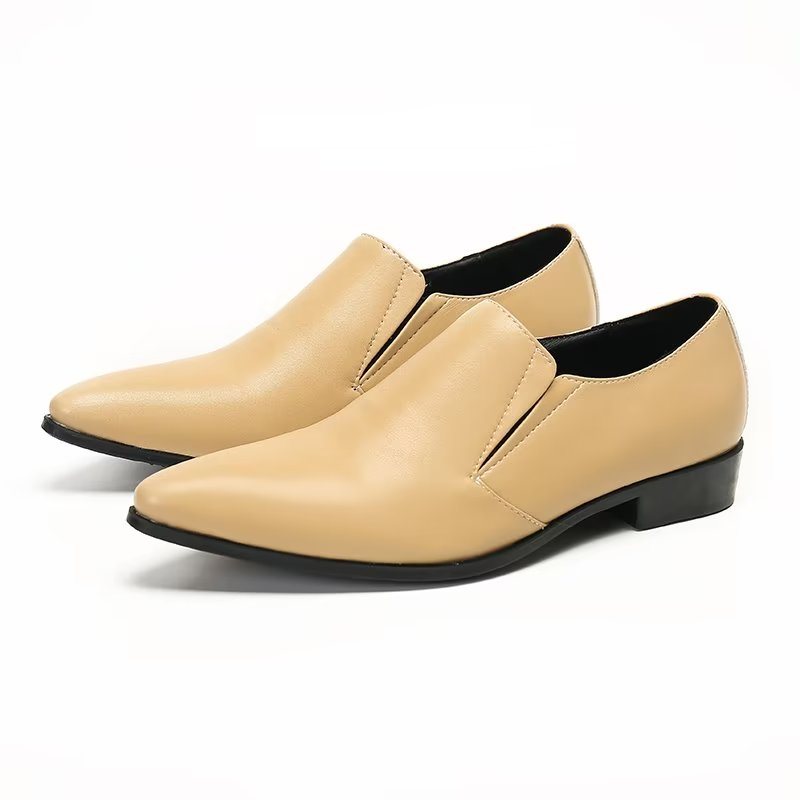 Herre Loafers Luksus Glatt Skinn Elegante Slip-on - Beige