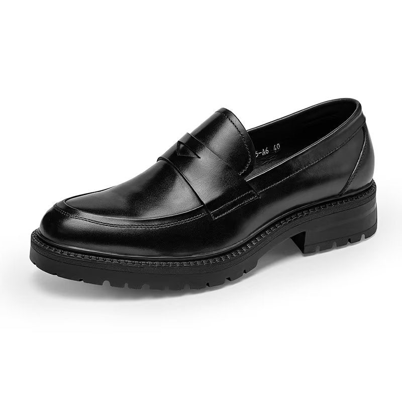 Herre Loafers Luksus Leather Chic Slip-on Sko - Svart