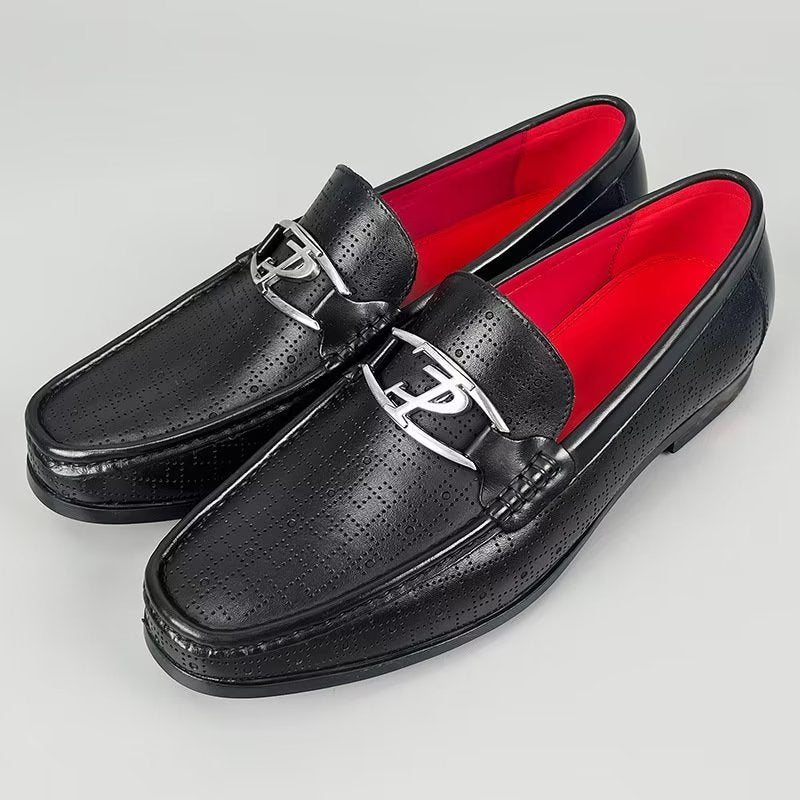 Herre Loafers Modish Ekte Skinn Slip On - Svart