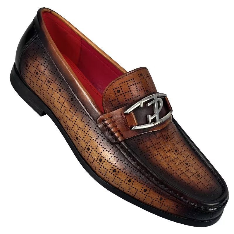 Herre Loafers Modish Ekte Skinn Slip On - Kaffe