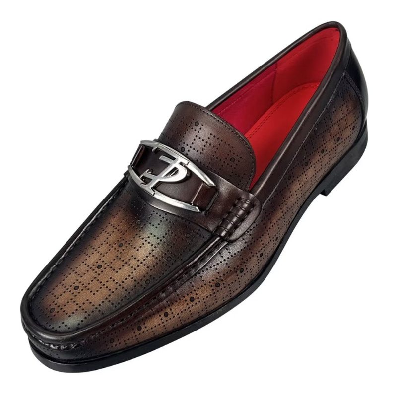 Herre Loafers Modish Ekte Skinn Slip On - Kaffe