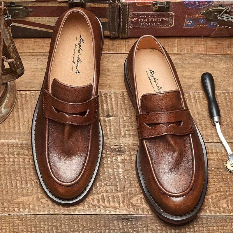 Herre Loafers Modish Slip On Penny - Kaffe