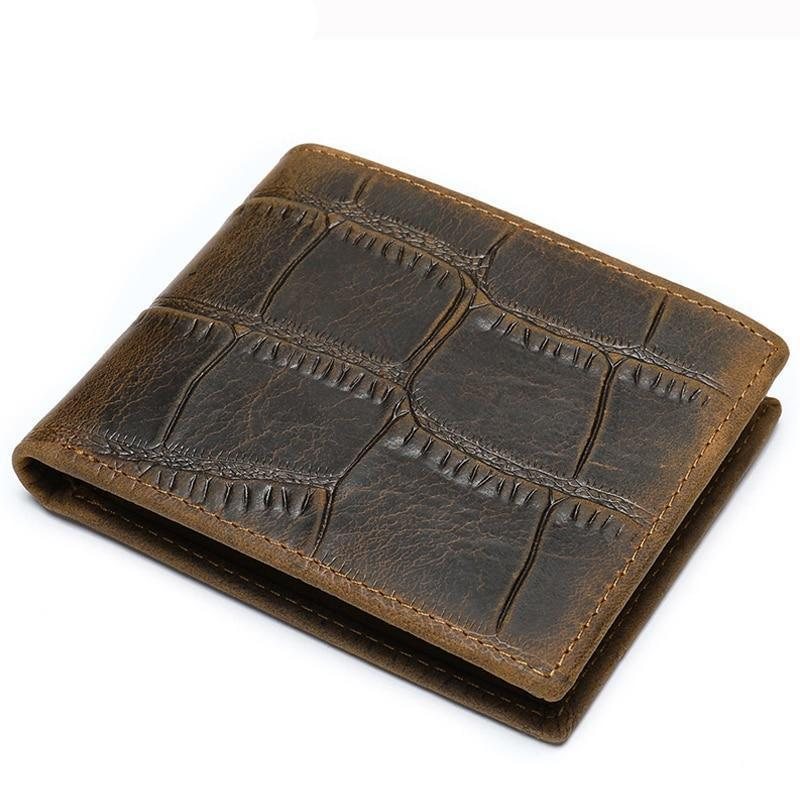 Herre Lommebok Eksotisk Glidelås Bifold - Kaffe Croc