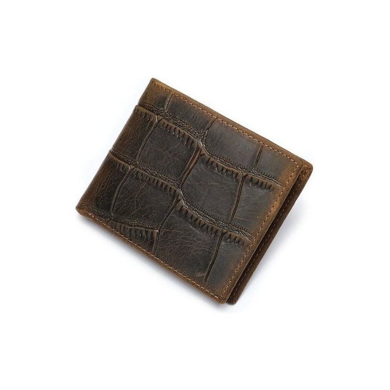 Herre Lommebok Eksotisk Glidelås Bifold - Kaffe Croc