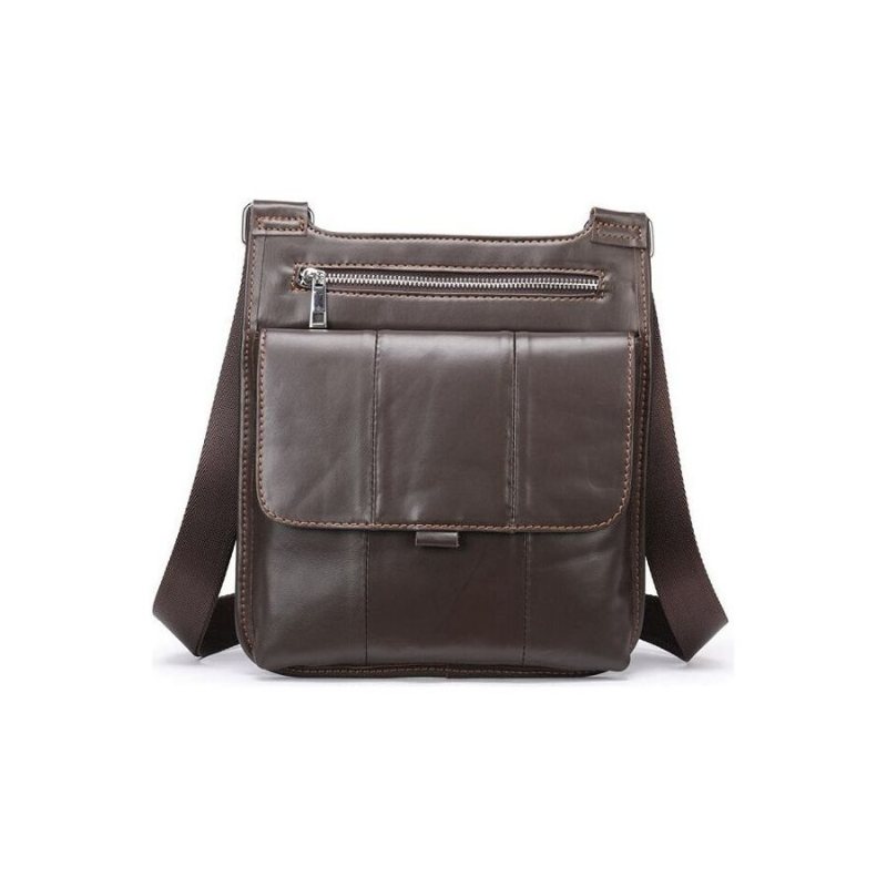 Herre Skuldervesker Glidelås Flap Crossbody Messenger-veske - Kaffe