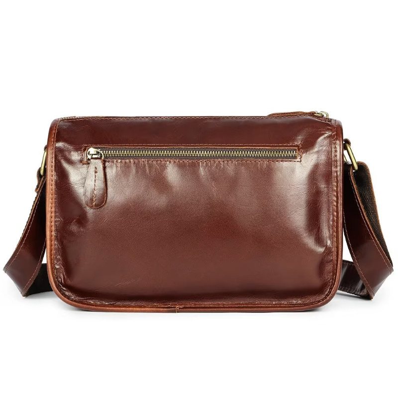 Herre Skuldervesker Luksus Ekte Skinn Klaff Classic Crossbody Bag - Rød Kaffe