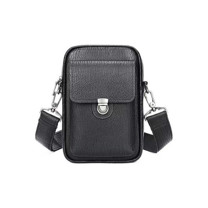 Herre Skuldervesker Luksus Ekte Skinn Klaff Vintage Crossbody Bag