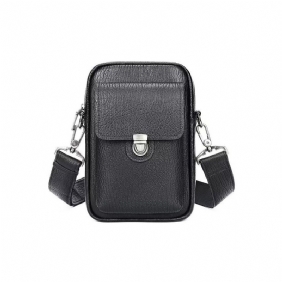 Herre Skuldervesker Luksus Ekte Skinn Klaff Vintage Crossbody Bag