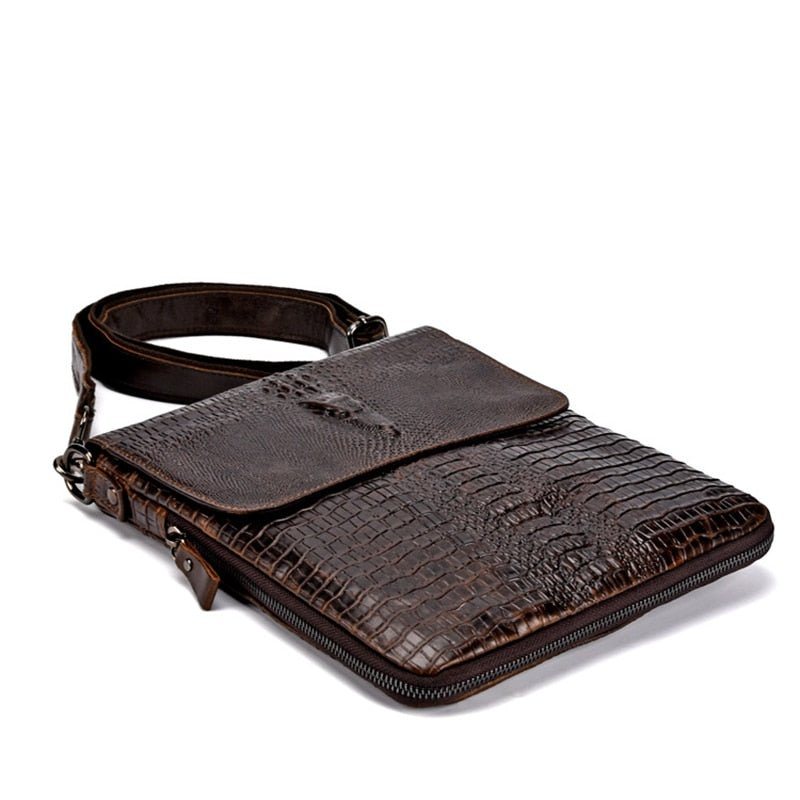 Herre Skuldervesker Oil Wax Leather Messenger-veske - Kaffe