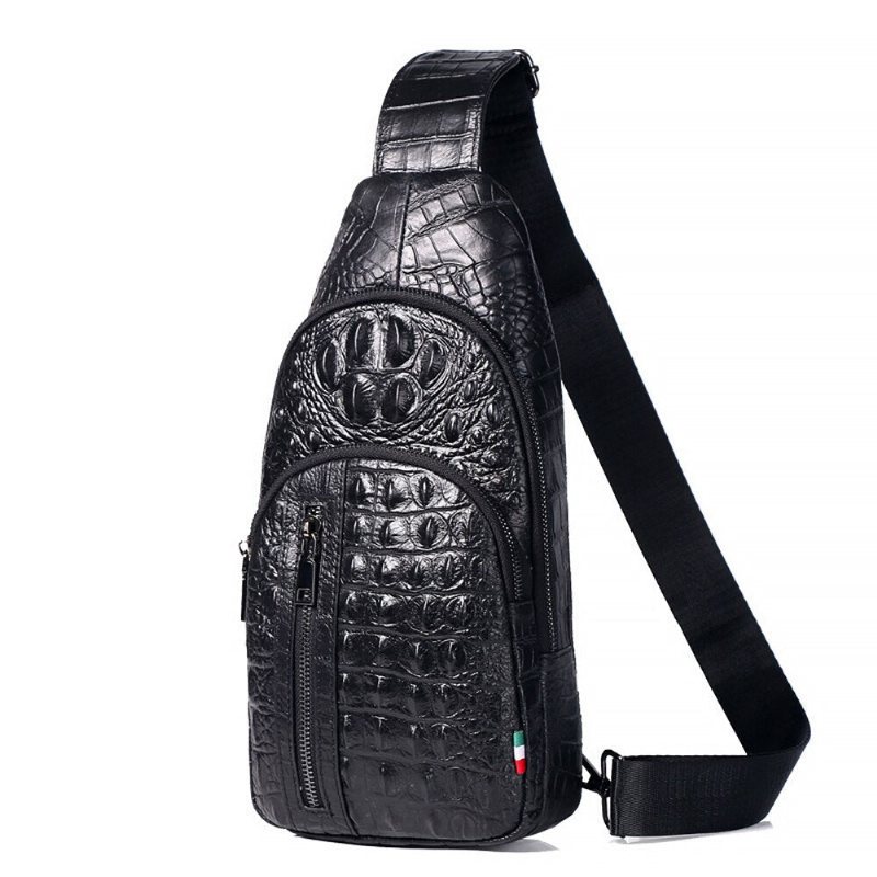 Herre Skuldervesker Skinn Crossbody Messenger-veske - Svart