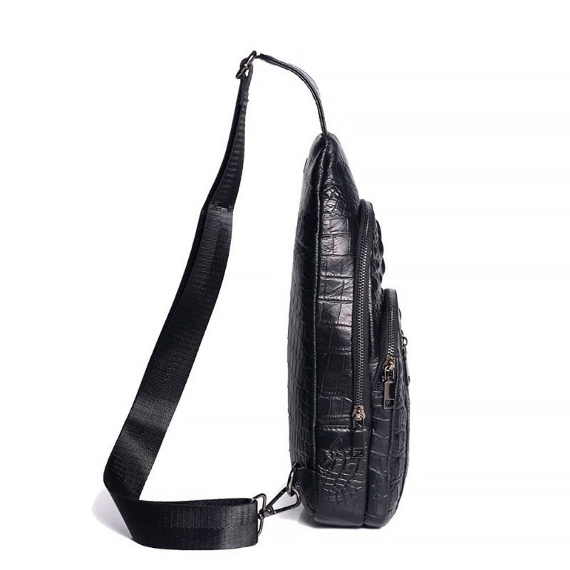 Herre Skuldervesker Skinn Crossbody Messenger-veske - Svart