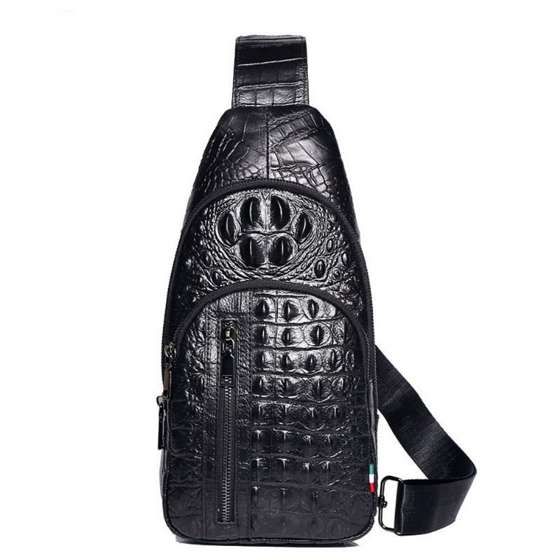 Herre Skuldervesker Skinn Crossbody Messenger-veske - Svart