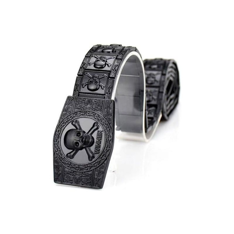 Herrebelter Skull & Crossbones Rustfritt Stål Edgy Spenne Belte - Sort