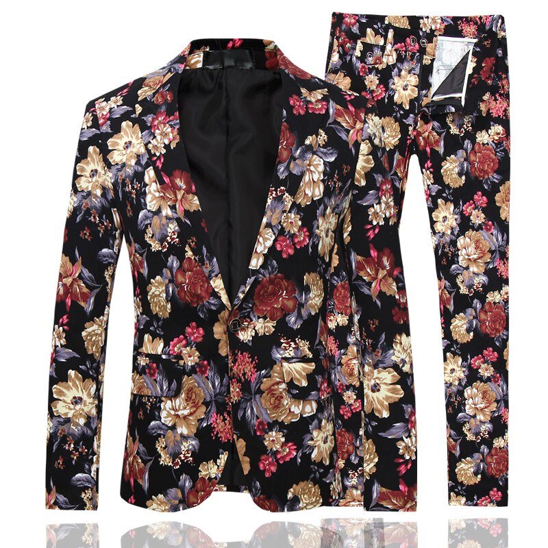 Herredresser Floral Chic Single Breasted Jakkebuksedresser - Eksotisk