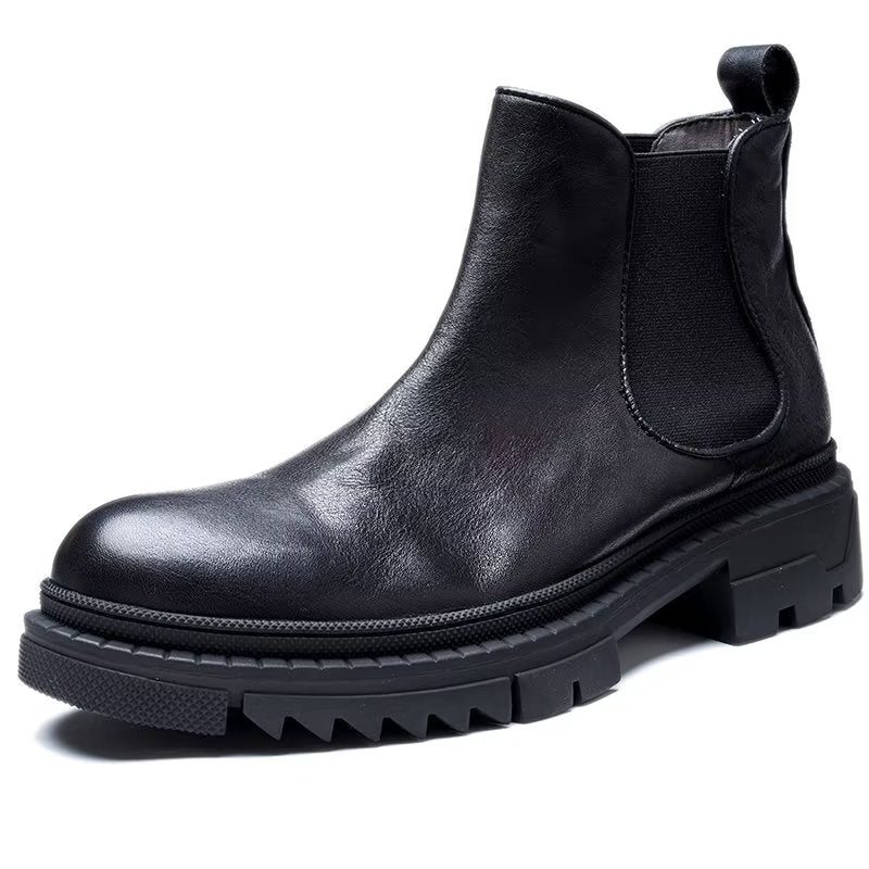 Herrestøvler Cow Leather Slip On Ankel Boots - Svart