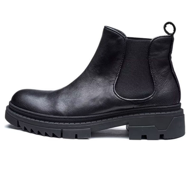 Herrestøvler Cow Leather Slip On Ankel Boots - Svart