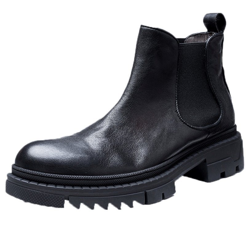 Herrestøvler Cow Leather Slip On Ankel Boots - Svart