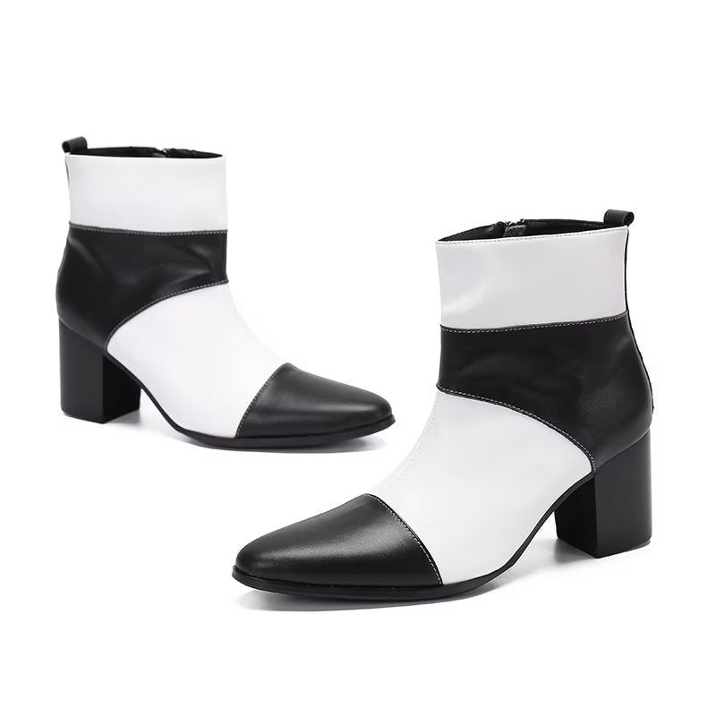 Herrestøvler Cow Leather Zipper Dress Boots - Hvit