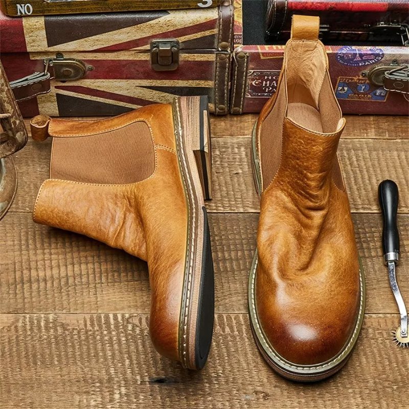 Herrestøvler Elegante Equine Slip On Ankel Booties - Kaffe