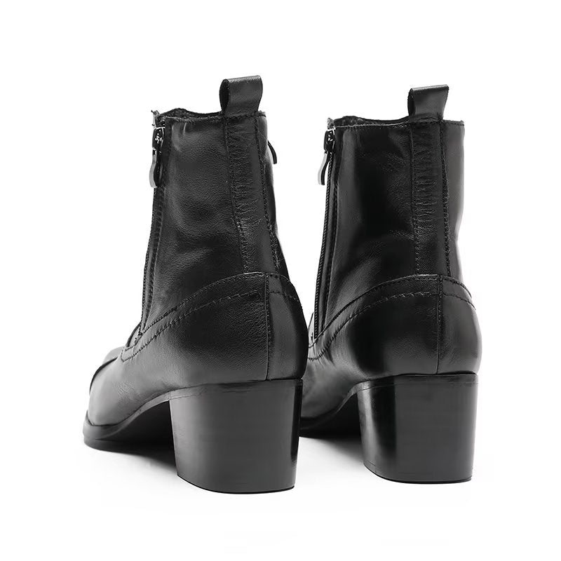 Herrestøvler Exotic Leather Statement Dress Boots - Sort